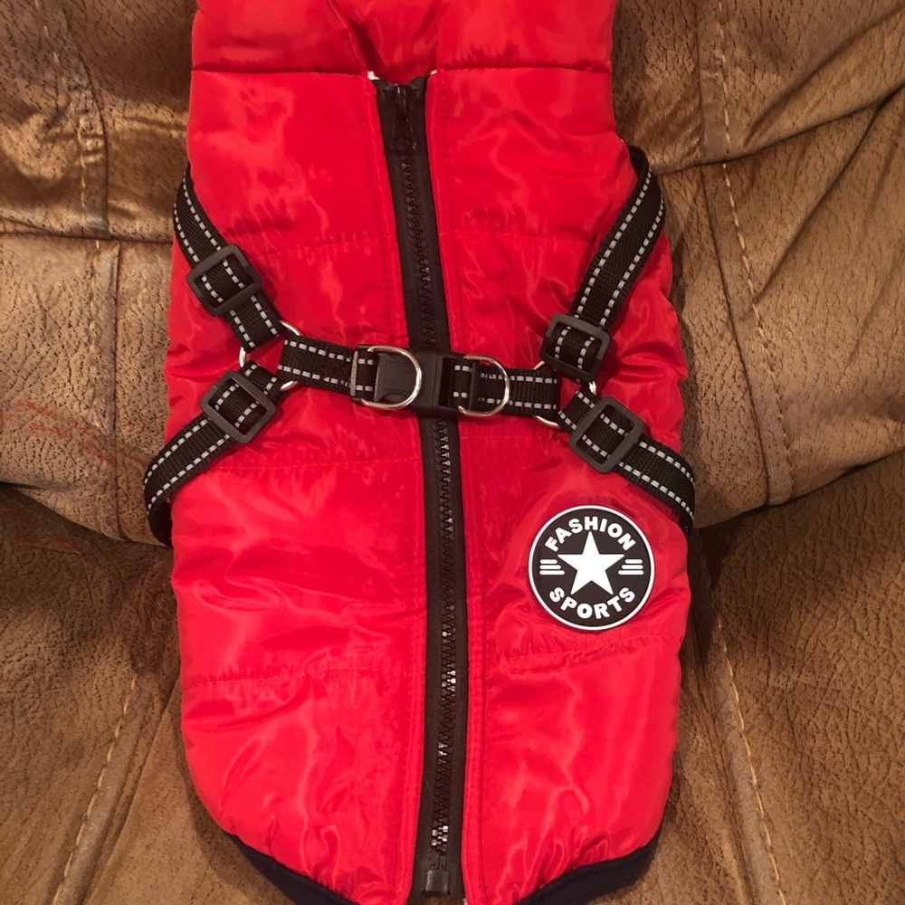 Sport Fashion PawRoll Dog Winter Jacket Red Size Medium